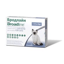 Капли Boehringer Ingelheim Broadline Спот-Он против паразитов для кошек, S, до 2.5 кг, цена за 1 аппликатор