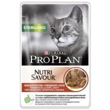 Влажный корм Purina Pro Plan Cat Nutrisavour Sterilised для стерилизованных кошек, с говядиной, 85 г