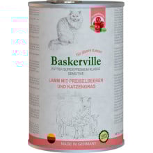Вологий корм Baskerville Sensitive Lamm Mit Preiselbeeren для котів, ягня з журавлиною і котячої м'ятою, 400 г