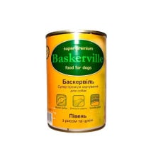 Вологий корм Baskerville для собак, півень з рисом і цукіні 400 г