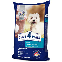 Сухой корм Клуб 4 Лапы Adult Small Breeds Premium для взрослых собак малых пород, с ягнёнком и рисом, 14 кг