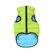 Двостороння світиться куртка AiryVest Lumi S30 для собак, салатово-блакитна