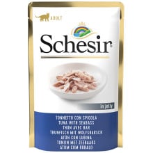 Консервы Schesir Tuna Seabass натуральные, для кошек, тунец с морским окунем в желе, пауч 85 г
