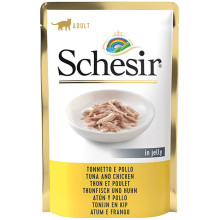 Консервы Schesir Tuna Chicken натуральные, для кошек, тунец с куриным филе в желе, пауч 85 г