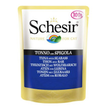 Консервы Schesir Tuna Seabass для кошек, тунец с окунем, пауч, 100 г