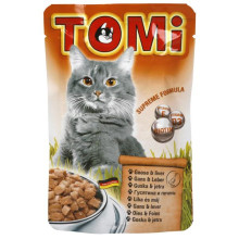 Консервы Tomi goose liver с гусем и печенью, для кошек, влажный корм, пауч, 100 г