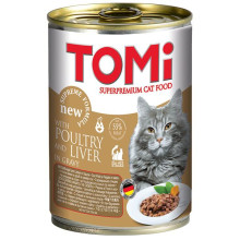 Консервы Tomi poultry liver с птицей и печенью, для котов, 400 г