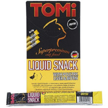 Ласощі Tomi Liquid Snack Poultry, Liver & Biotin рідке, птиця і печінку з біотином, для котів, 15 г