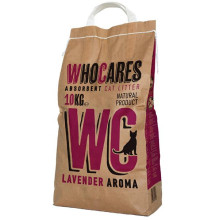 Наповнювач WC WhoCares Lavander всмоктуючий, в котячий туалет з запахом лаванди, 5 кг