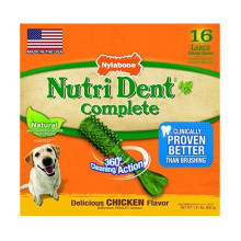 Ласощі Nylabone Nutri Dent Chicken Large для чищення зубів для собак, смак курки, 16 шт, ціна за 1 шт