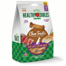 Ласощі Nylabone Healthy Edibles Roast Beef & Chicken для собак, смак яловичини і курки, 12 шт, ціна за 1 шт