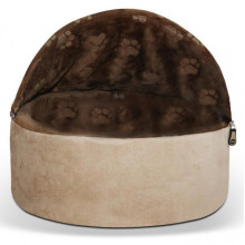 Будиночок-лежак K&H Kitty Hooded для котів, жовто-коричневий, 40.5×40.5×32 см