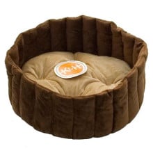 Лежак K&H Lazy Cup мягкий, для собак и котов, бежево-коричневый, 51×51×18 см