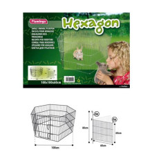 Вольер Flamingo Hexagon для животных, металл, 6 панелей, 100х100х60 см