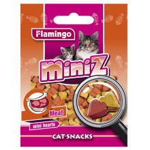 Лакомство Flamingo Miniz Mini Hearts для кошек, сердечко со вкусом мяса, 50 г