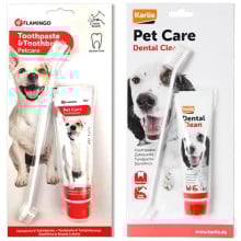 Набір Flamingo Petcare Toothpaste + Toothbrush зубна паста і зубна щітка, для собак, 85 г