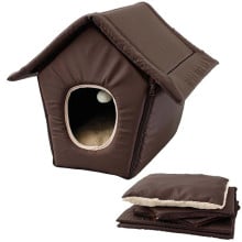 Домик Flamingo Cosy Cottage Brown трансформер, для кошек и собак, коричневый, 40×40×25 см