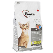 Сухой корм 1st Choice Adult Hypoallergenic без злаков, для кошек от 1 года, с уткой, 2.72 кг