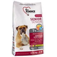 Сухий корм 1st Choice Senior Sensitive Skin & Coat Lamb & Fish для літніх собак, з ягням і рибою, 6 кг