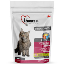 Сухой корм 1st Choice Sterilized Chicken для кастрированных котов и стерилизованных кошек, с курицей, 320 г