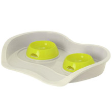 Столик з мисками Moderna Pet Menu для котів і собак 2×200 мл, чорничний, 56×39 см