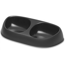 Подвійна миска Moderna Sensibowl для котів, чорна, 2×200 мл