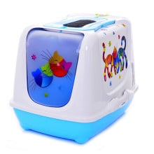 Туалет Moderna Trendy Cat Friends Forever для котів c фільтром і совком, блакитний, 50 х 39 х 37 см