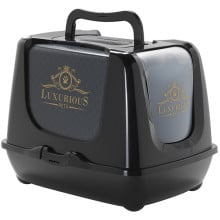 Закрытый туалет Moderna Trendy Cat Luxurious Pets для кошек c фильтром и совком, черный, 50 х 39 х 37 см