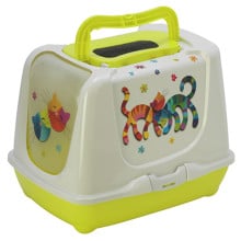 Туалет Moderna Trendy Cat Friends Forever для котів c фільтром і совком, лимонний, 50 х 39 х 37 см