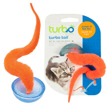 Игрушка оранжевый хвост в полусфере Coastal Turbo Tail Pop Up для кошек, прыгающая, 19 см