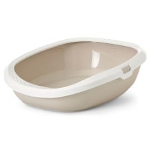 Туалет Savic Gizmo Medium для кошек, с бортиком, белый мокко, 44 х 35,5 х 12,5 см