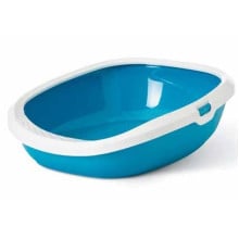 Туалет Savic Gizmo Large для кошек, с бортиком, голубой, 52 х 39,5 х 15 см