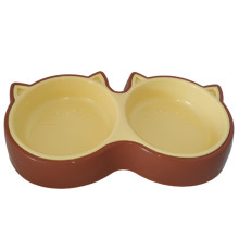 Пластиковая миска AnimAll для кошек (2 х 200 мл), коричневая