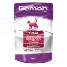 Влажный корм GEMON CAT WET Adult  кусочки с говядиной и овощами 0,1 кг