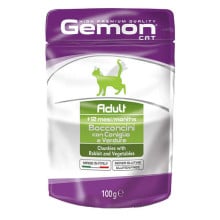 Влажный корм GEMON CAT WET Adult  кусочки с кроликом и овощами 0,1 кг