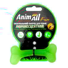 Іграшка AnimAll Fun кістка для собак, люмінесцентна, 8 см, зелена