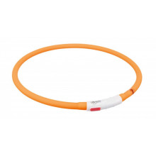 Ошейник Trixie Flash Light USB размер XS-XL, светящийся, оранжевый, 10 мм, 70 см