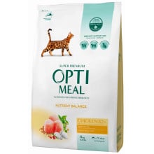 Сухой корм Optimeal для взрослых кошек, с курицей, 4 кг