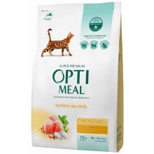 Сухой корм Optimeal для взрослых кошек, с курицей, 10 кг