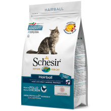 Сухой корм Schesir Cat Hairball для выведения шерсти, монопротеиновый, для длинношерстных котов, 400 г