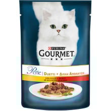 Влажный корм Purina Gourmet Perle Duo для кошек, с курицей и говядиной, 85 г