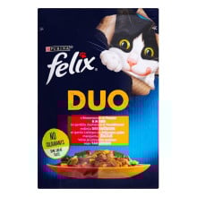 Влажный корм Purina Felix Fantastic Duo для кошек, с говядиной и птицей, 85 г