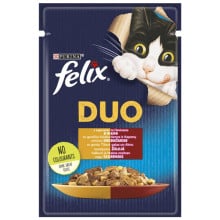 Влажный корм Purina Felix Fantastic Duo для кошек, с индейкой и печенью, 85 г