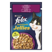 Влажный корм Purina Felix Sensations для кошек, с уткой и шпинатом, 85 г