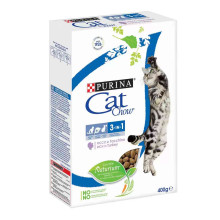 Сухой корм Purina Cat Chow Feline 3 in 1 для кошек, с индейкой, 400 г