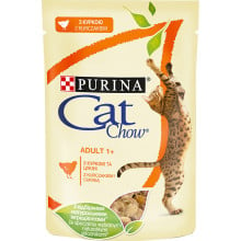 Вологий корм Purina Cat Chow Adult для котів, з куркою і цукіні, 85 г