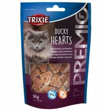 Лакомство Trixie для кошек, сердечки с утиной грудкой и минтаем, 50 г