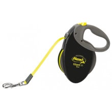 Поводок-рулетка Flexi Neon Giant M для собак до 25 кг, 8 м, лента, черная