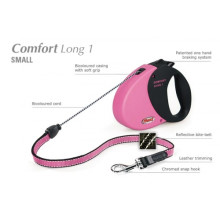 Поводок-рулетка Flexi - Comfort Long № 1, розовый, до 12 кг, 7 м