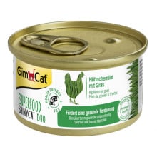 Влажный корм GimCat Shiny Cat Superfood для кошек, с курицей и травой, 70 г